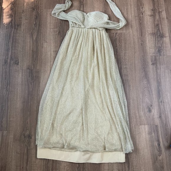 Jenny Yoo Anabelle Gold Tulle Convertible Gown Dress Sz 4 - Picture 7 of 16